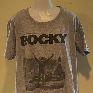 Rocky 1 Mens T Shirt Short Sleeve XL Gray Color Movie T Shirt Stairs Scene